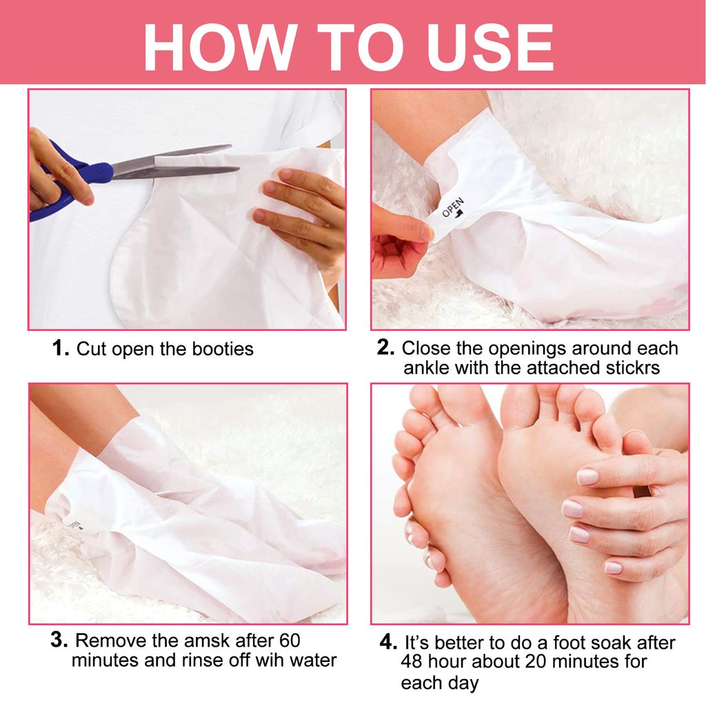 Отшелушивающая маска-носки для педикюра с экстрактом персика - Elaimei фото 8