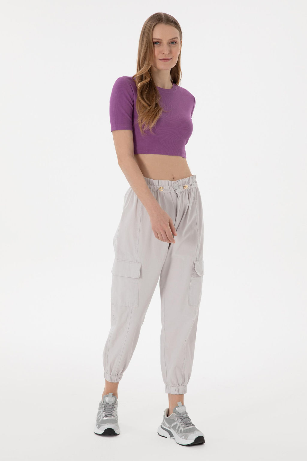 Kad_n A__k Gri Kanvas Pantolon Sepette S_rpriz _ndirim - U.s. polo assn фото 3