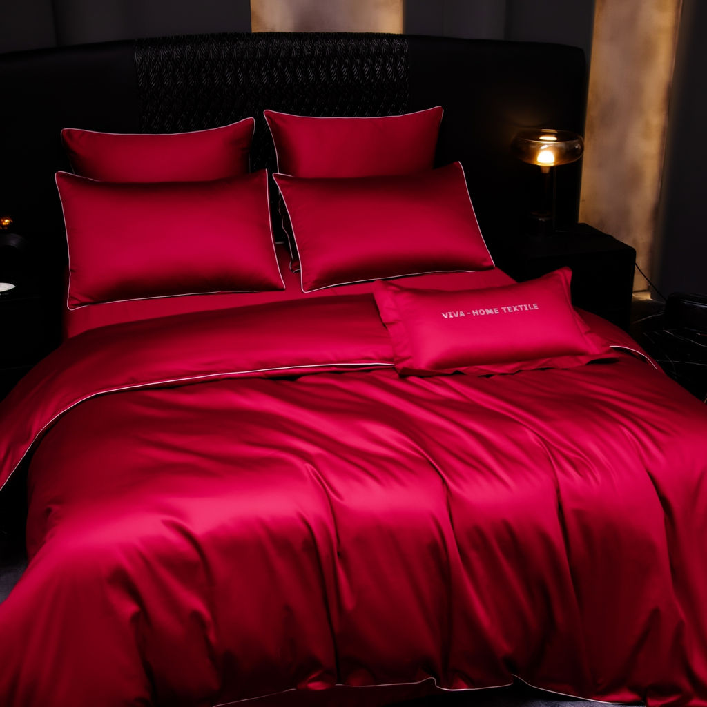 Комплект постельного белья Однотонный Сатин Премиум на резинке OCPR013 180*200*30;160*200*30;140*200*30 2 спальный 4 Наволочки