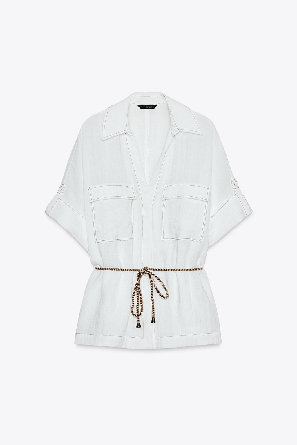 BELTED SAFARI SHIRT - Zara фото 5