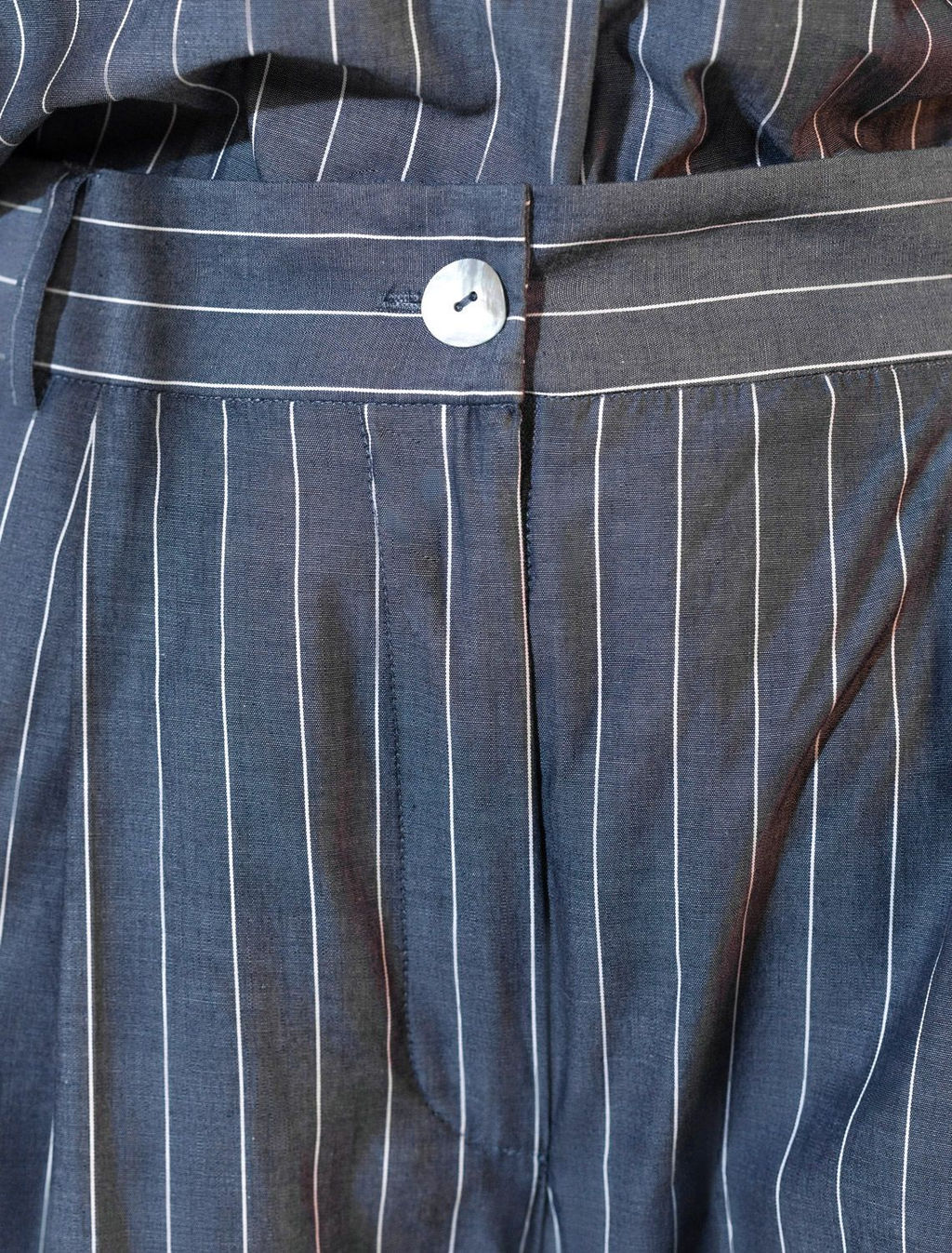 Брюки палаццо в полоску из легкого хлопкового поплина - Vilatte фото 2