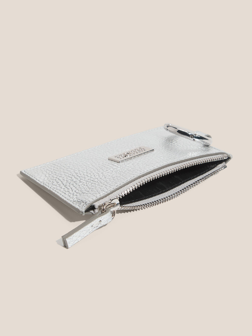 Картхолдер MM6 MAISON MARGIELA ZIP WALLET Артикул 4670814, серебряный