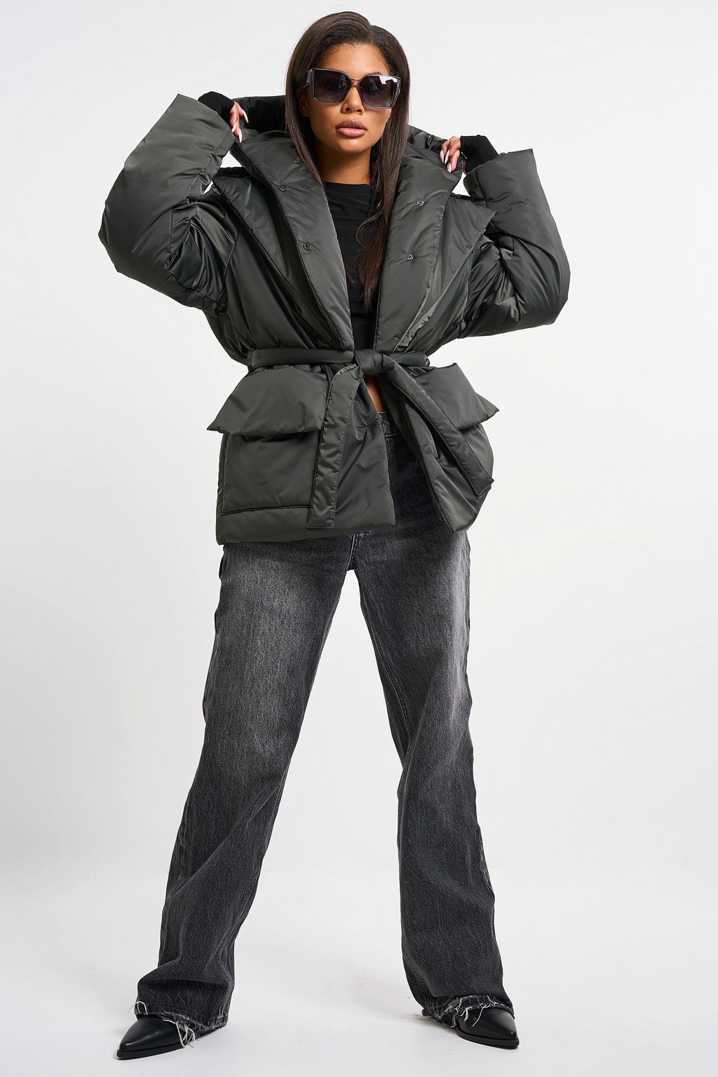 Куртка утепленная со съемным капюшоном торф