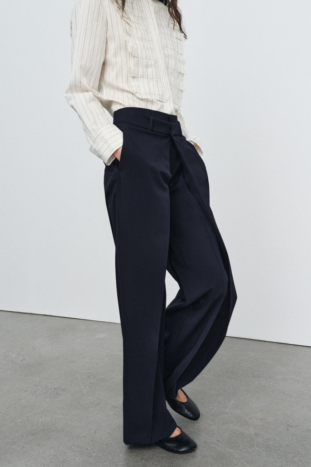 PLEATED WIDE-LEG TROUSERS ZW COLLECTION - Zara фото 2