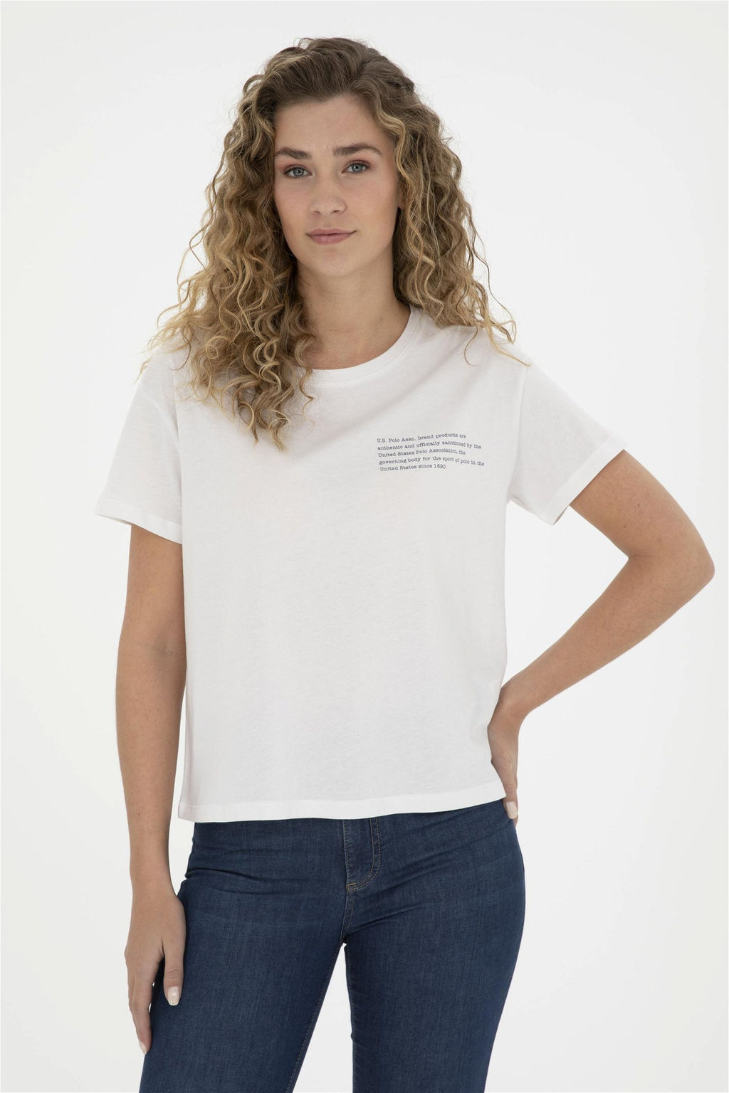 Женская футболка цвета экрю - U.s. polo assn фото 3