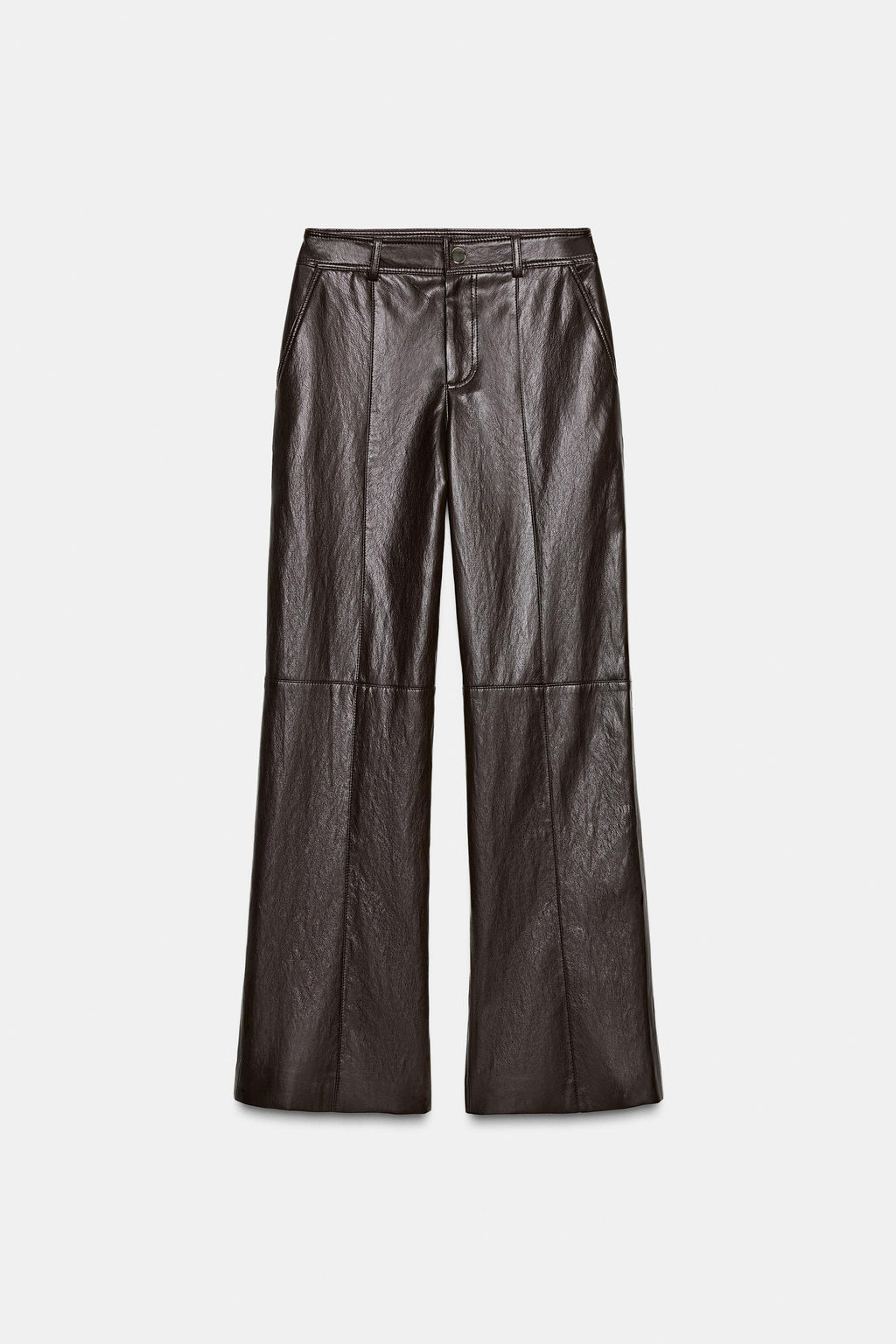 FAUX LEATHER STRAIGHT TROUSERS - Zara фото 6