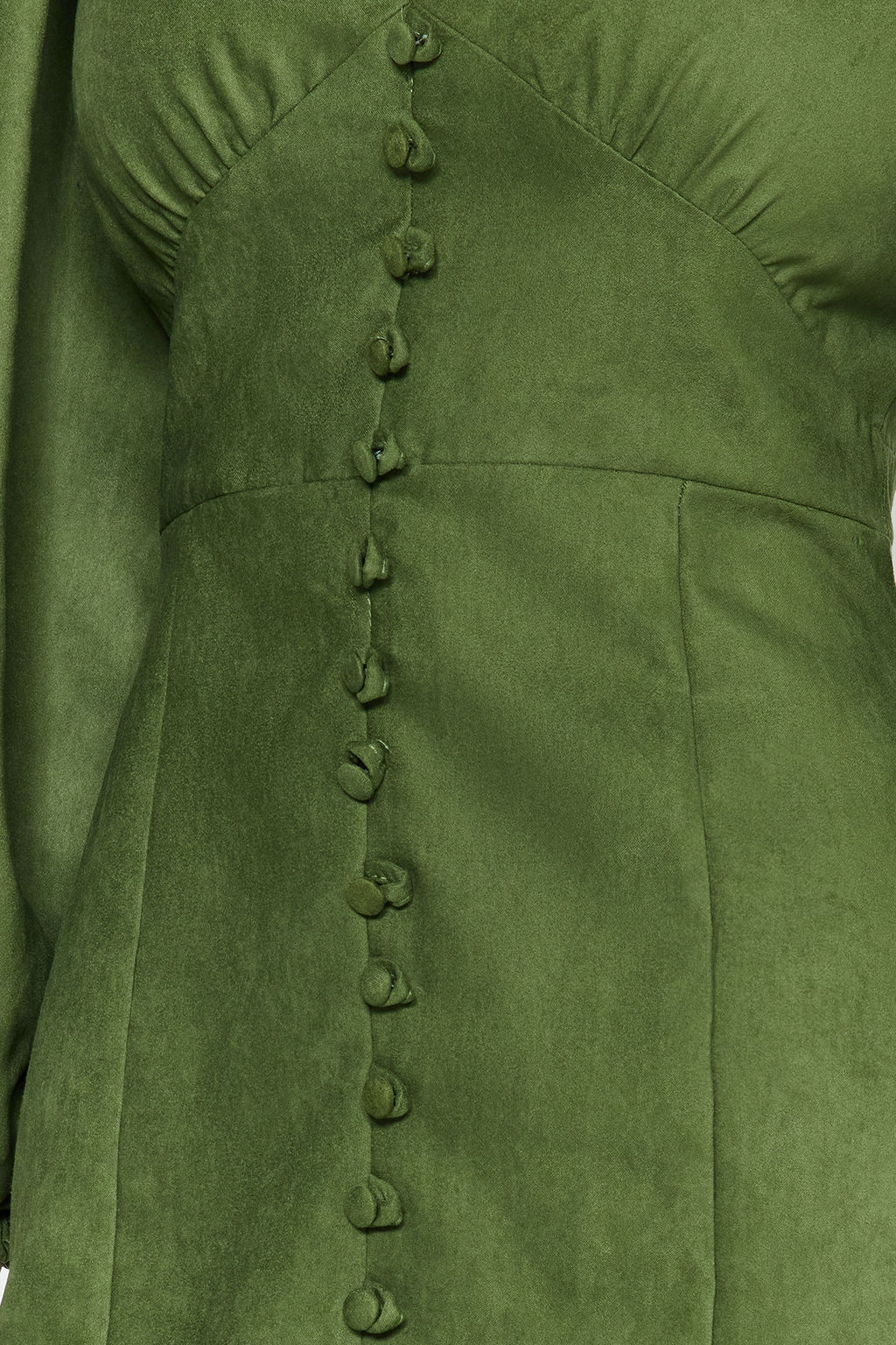 TRENDYOLMILLA Kahverengi Duz Mini Mini Balon Kollu V Yaka Suet Dokuma Elbise TWOAW24EL00583 фото 5