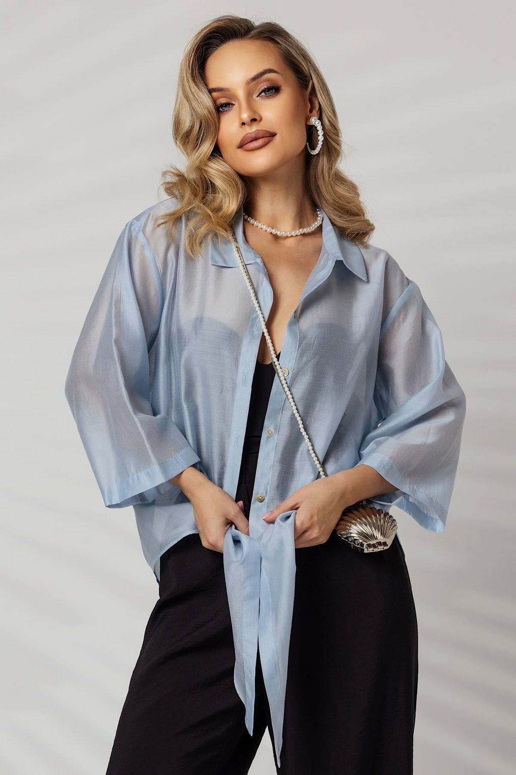 Блузка 4438/05/Голубой - Rise фото 7