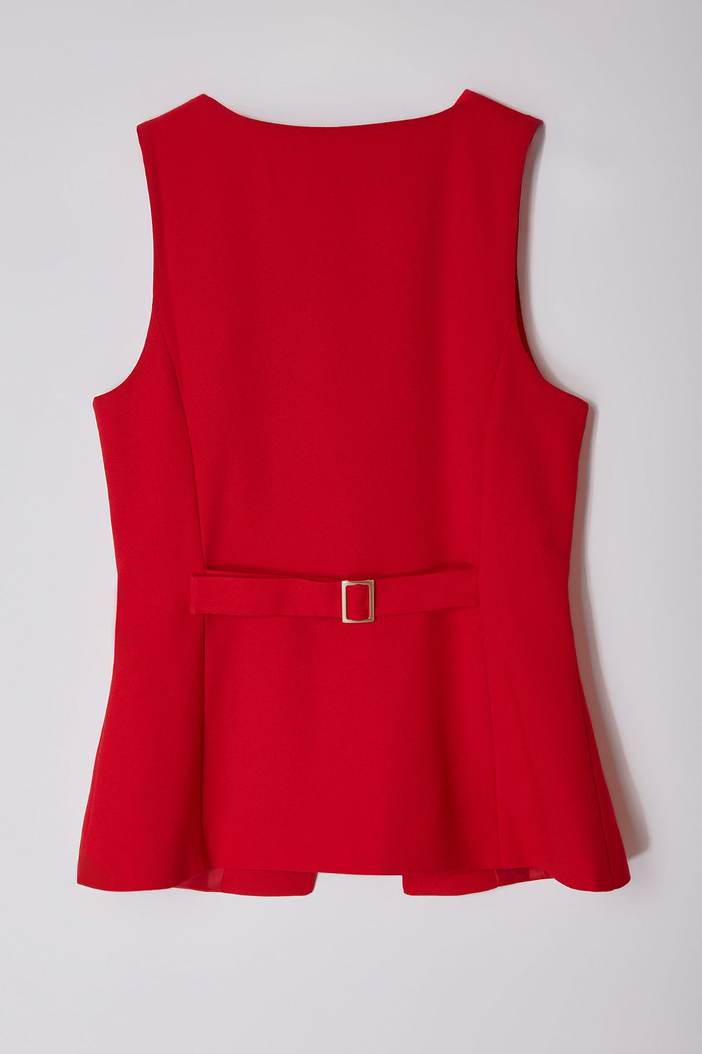 K?rm?z? Fitted Yuvarlak Yaka Dokuma Yelek TWOAW25YE00074