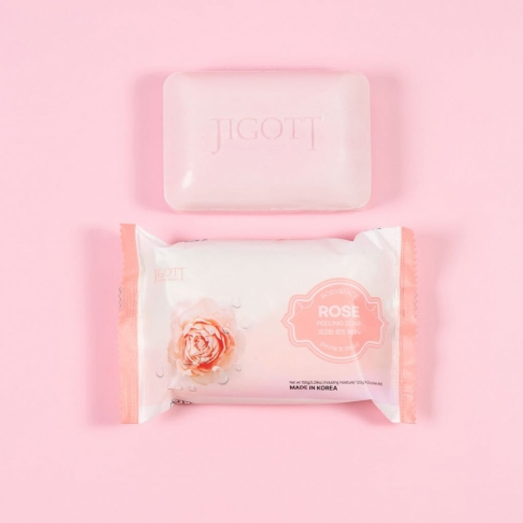 Jigott Мыло-скраб для лица и тела с экстрактом розы / Rose Scrub Soap, 150 г