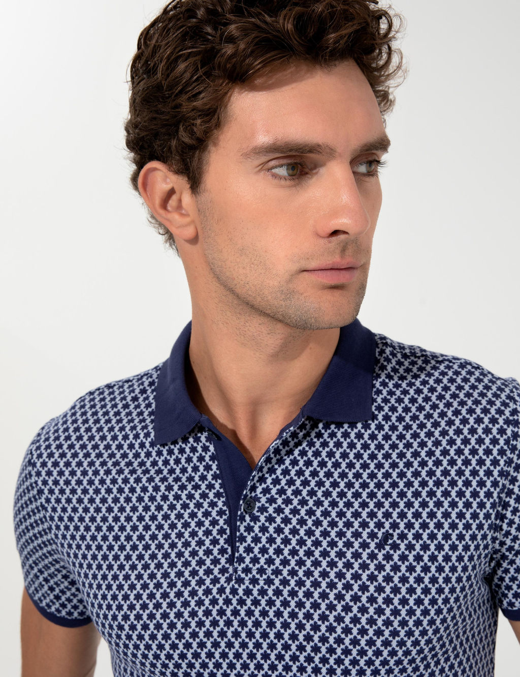 Темно-синяя футболка с воротником-поло - Cacharel фото 2