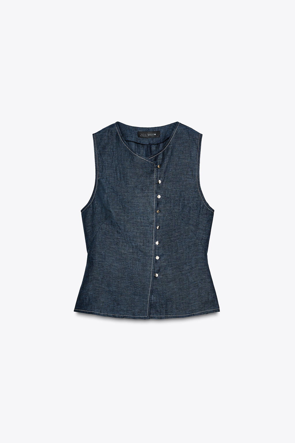 DOUBLE-BREASTED LINEN WAISTCOAT - Zara фото 24