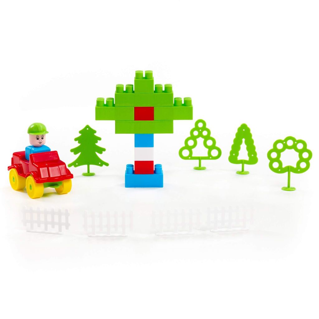 Конструктор Строитель (52 элемента) (в ведёрке) - Полесье фото 5