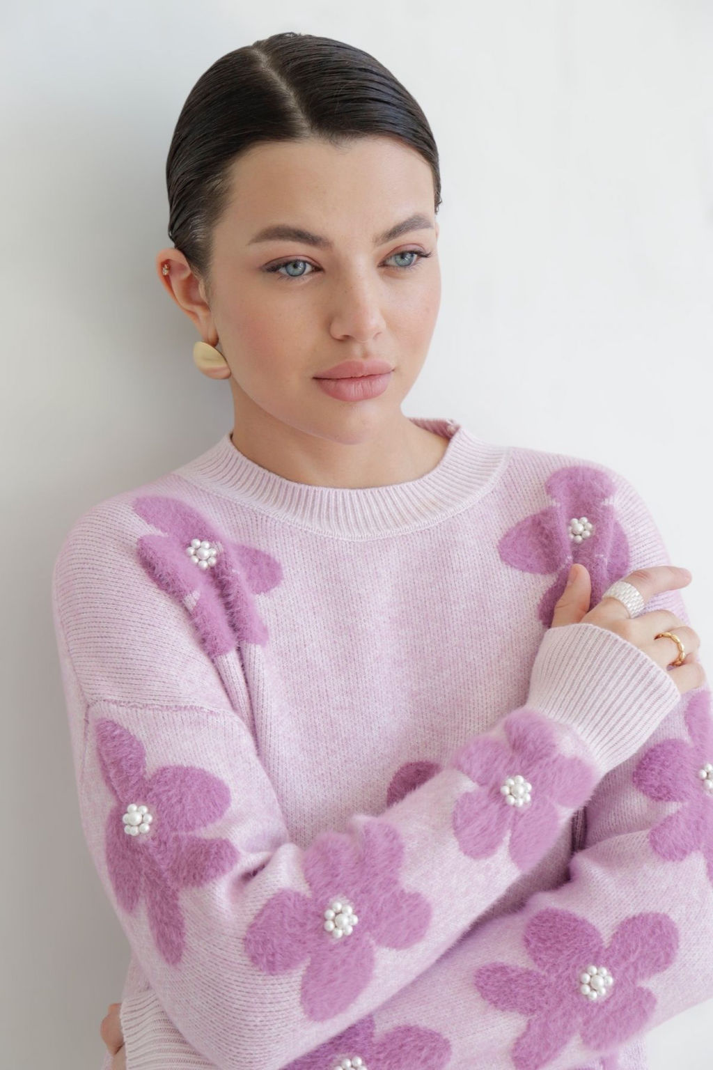 Martichelli Джемпер лавандовый с цветами  фото 4
