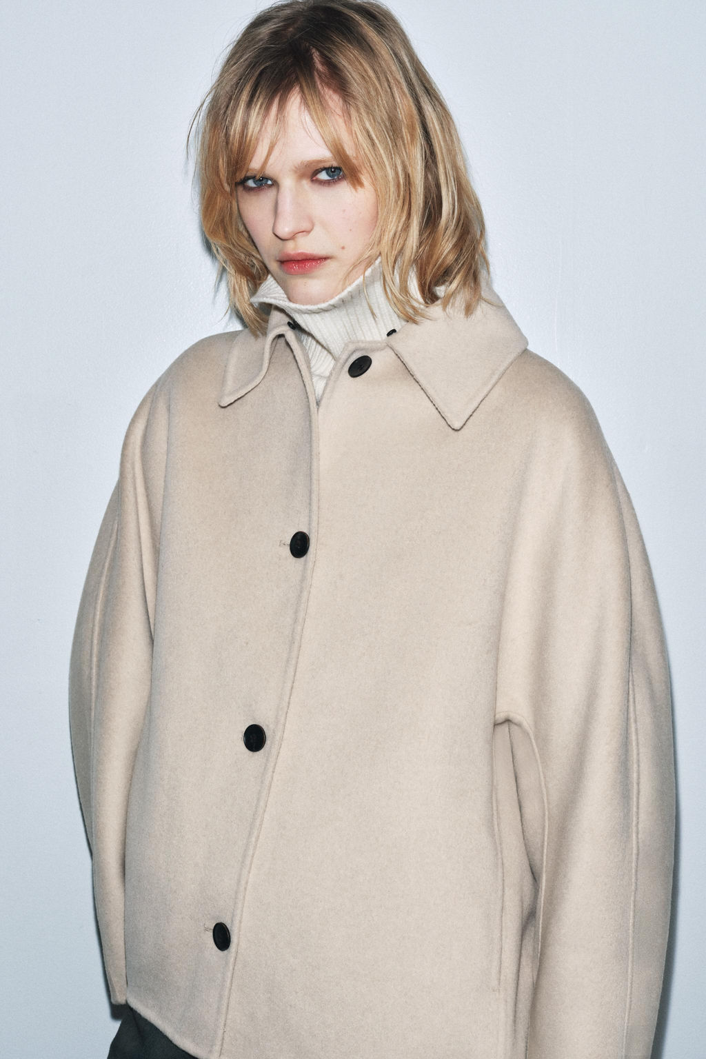 WOOL BLEND JACKET WITH FAUX FUR COLLAR ZW COLLECTION - Zara фото 5