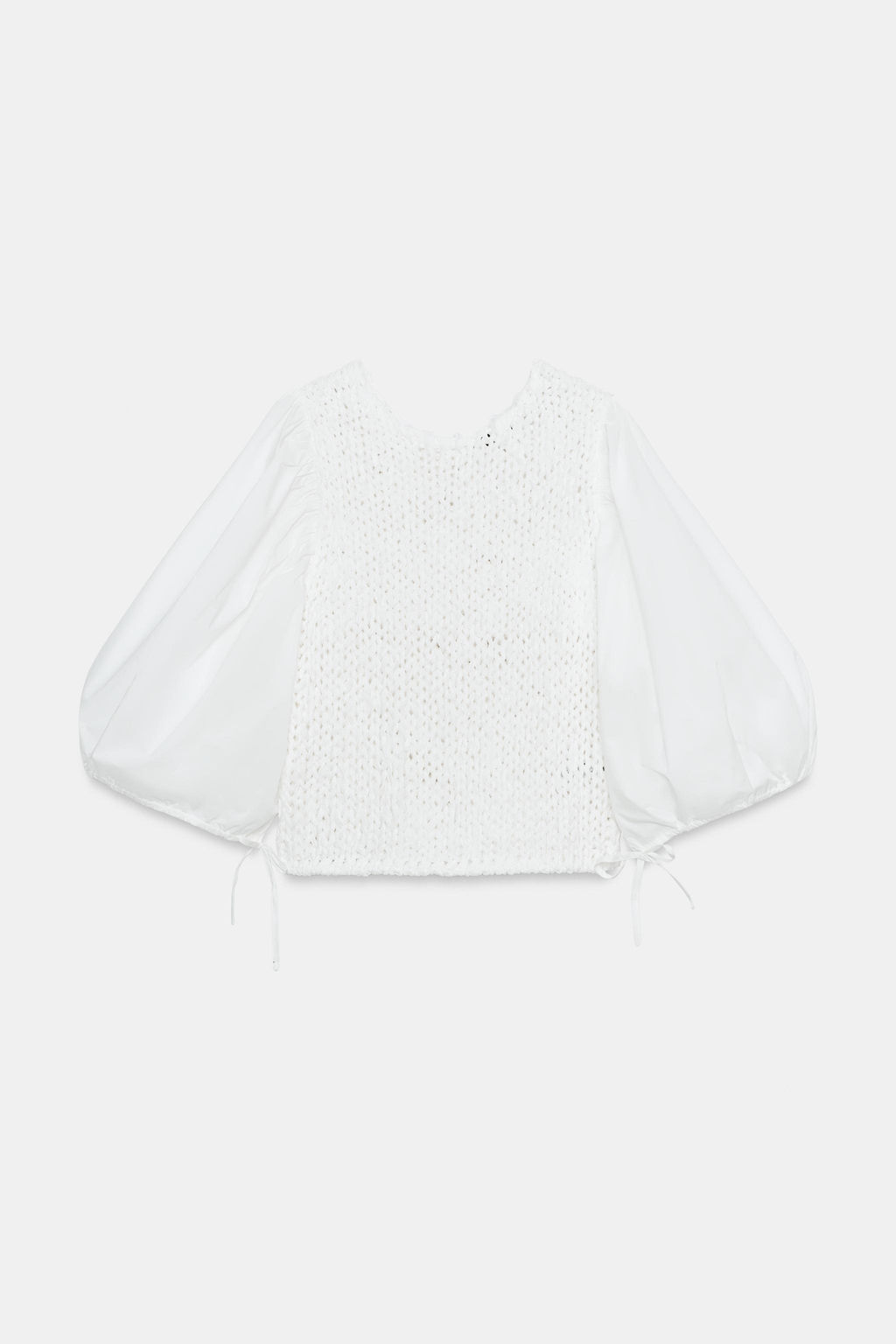 JERSEY COMBINADO PUNTO / Blanco - Zara фото 6