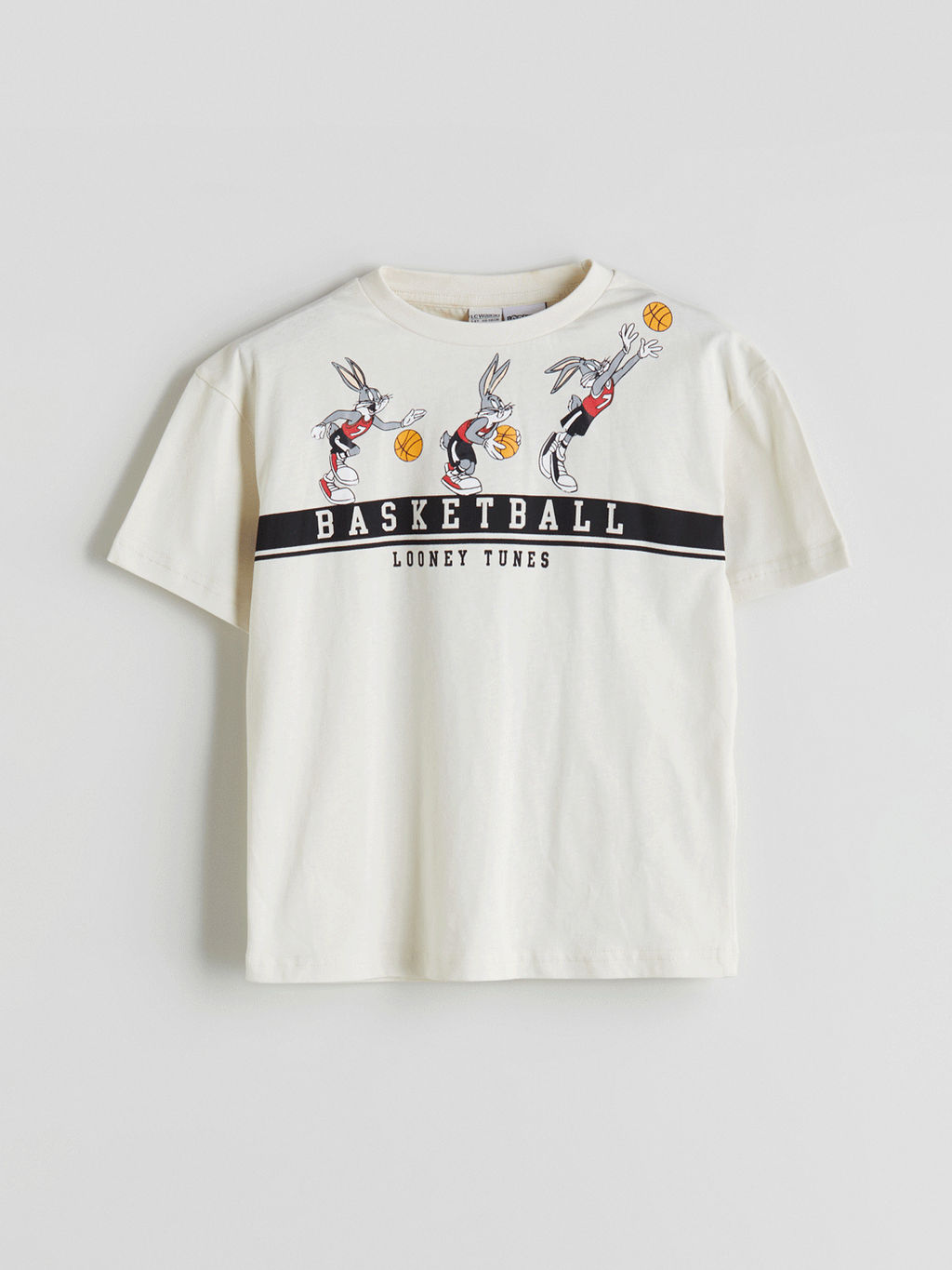 Bisiklet Yaka Bugs Bunny Bask?l? Erkek ?ocuk Ti??rt