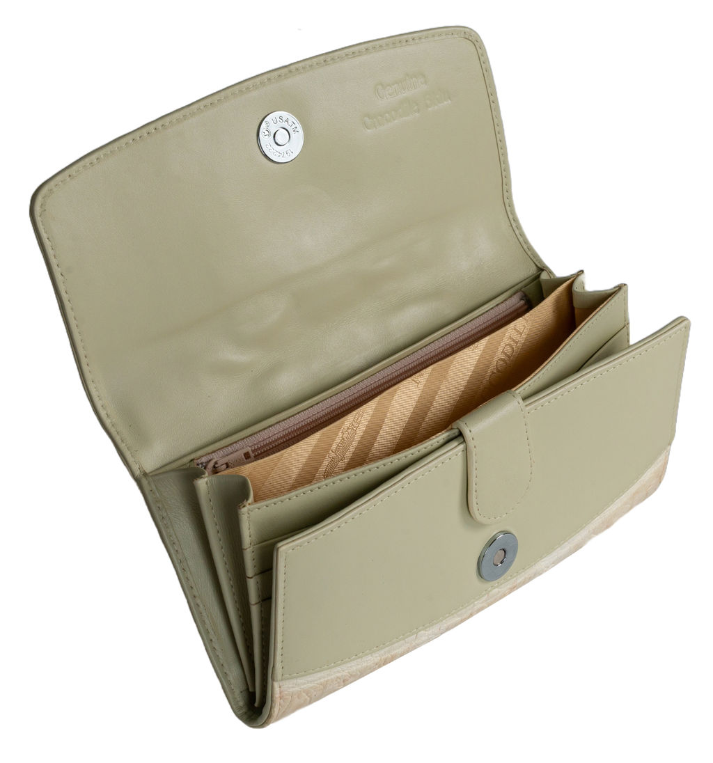 Кошелек Sefaro из кожи крокодила белый  фото 3