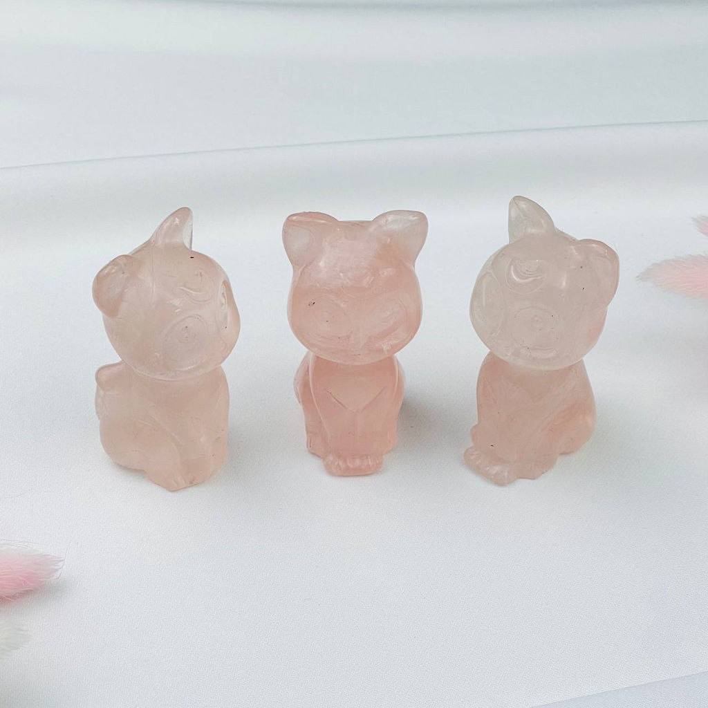 Фигурка Кошка из Розового кварца