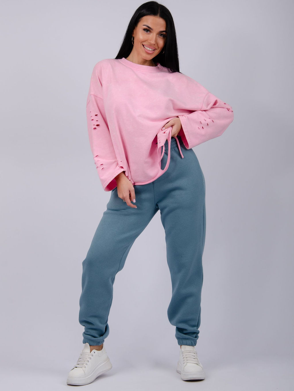 Джоггеры Мистерия 5, футер 3-х нитка начес - Малина фото 32