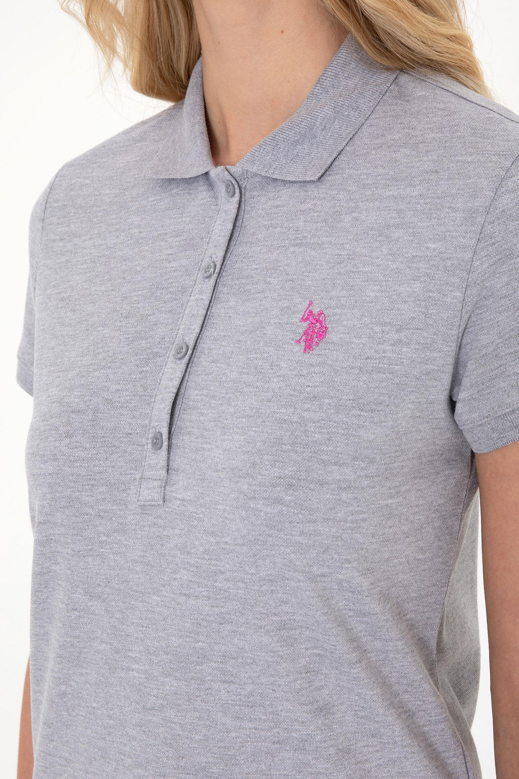Kad_n Gri Melanj Basic Ti__rt Sepette S_rpriz _ndirim - U.s. polo assn фото 7