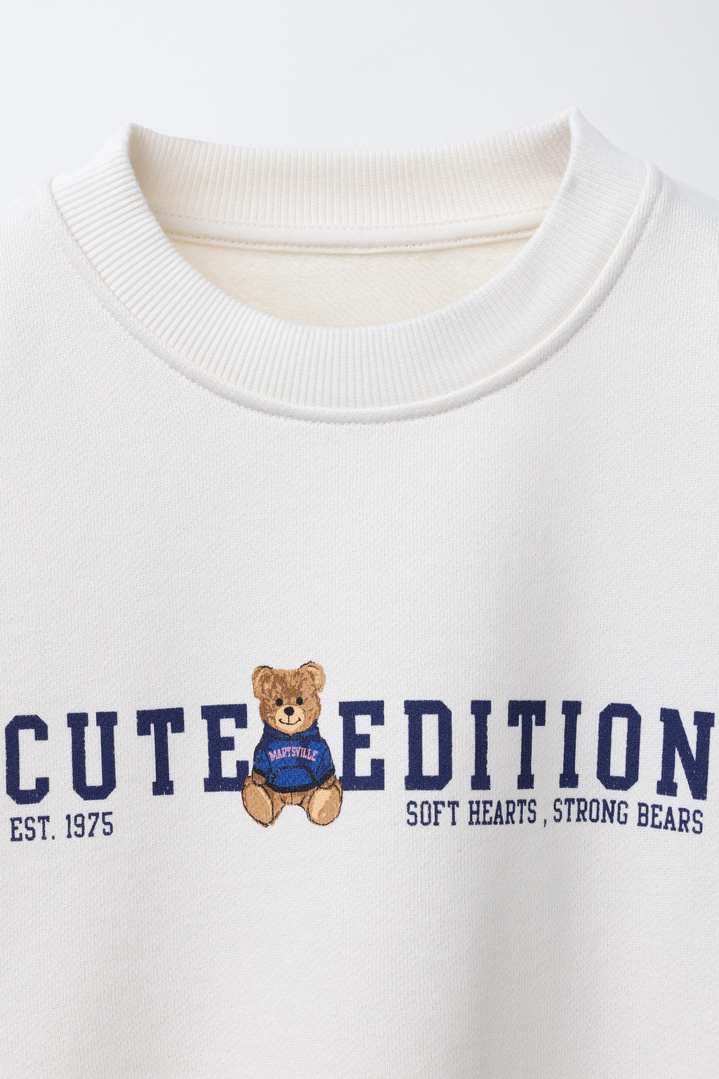 SWEATSHIRT WITH SLOGAN AND TEDDY BEAR PRINT - Zara фото 3