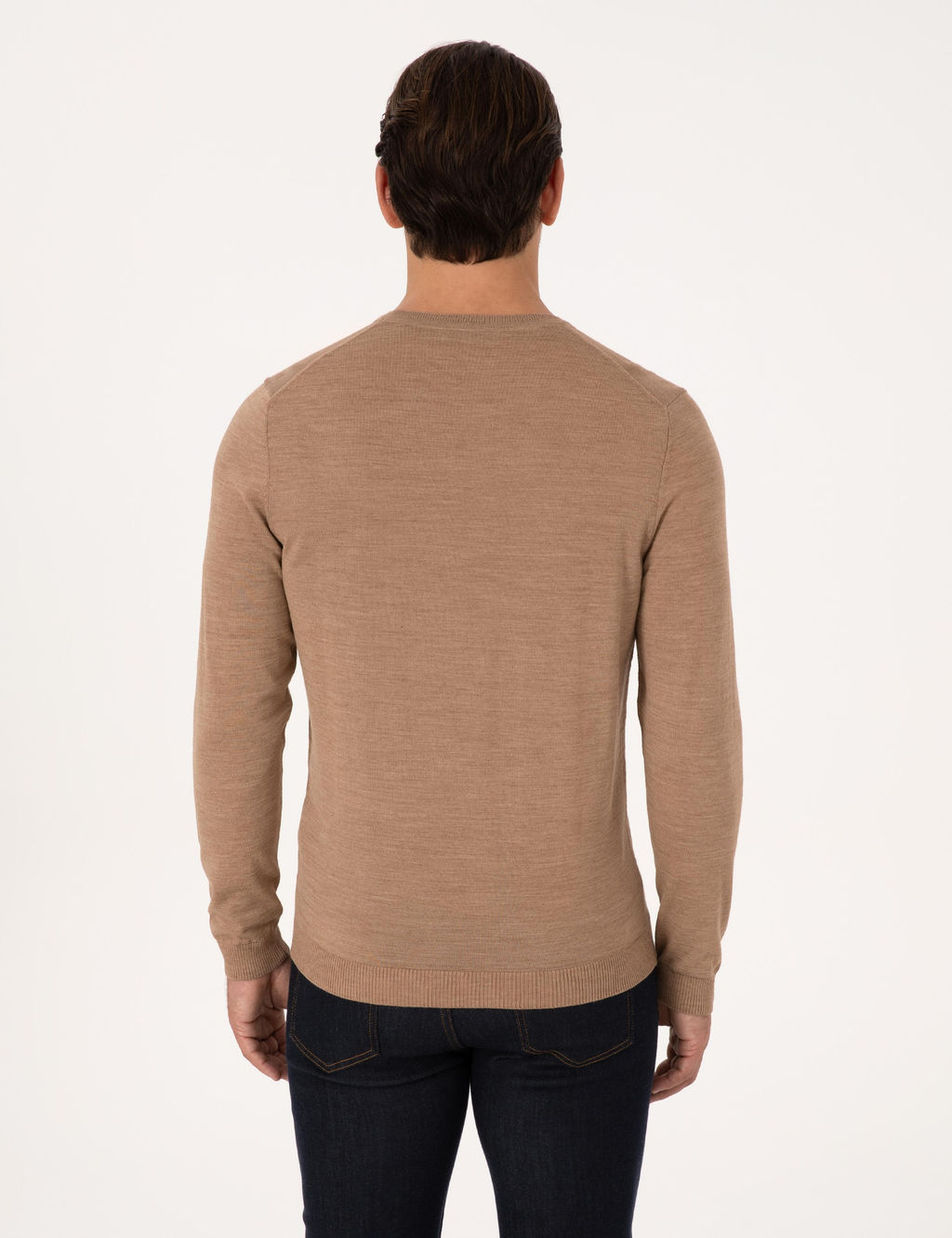 Camel Slim Fit Y_n Kar___ml_ Bisiklet Yaka Basic Triko Kazak - Cacharel фото 5