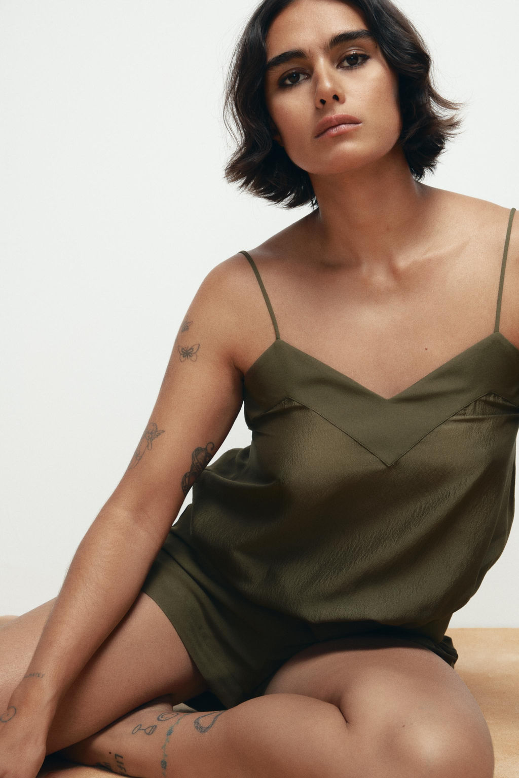 100% SILK STRAPPY TOP