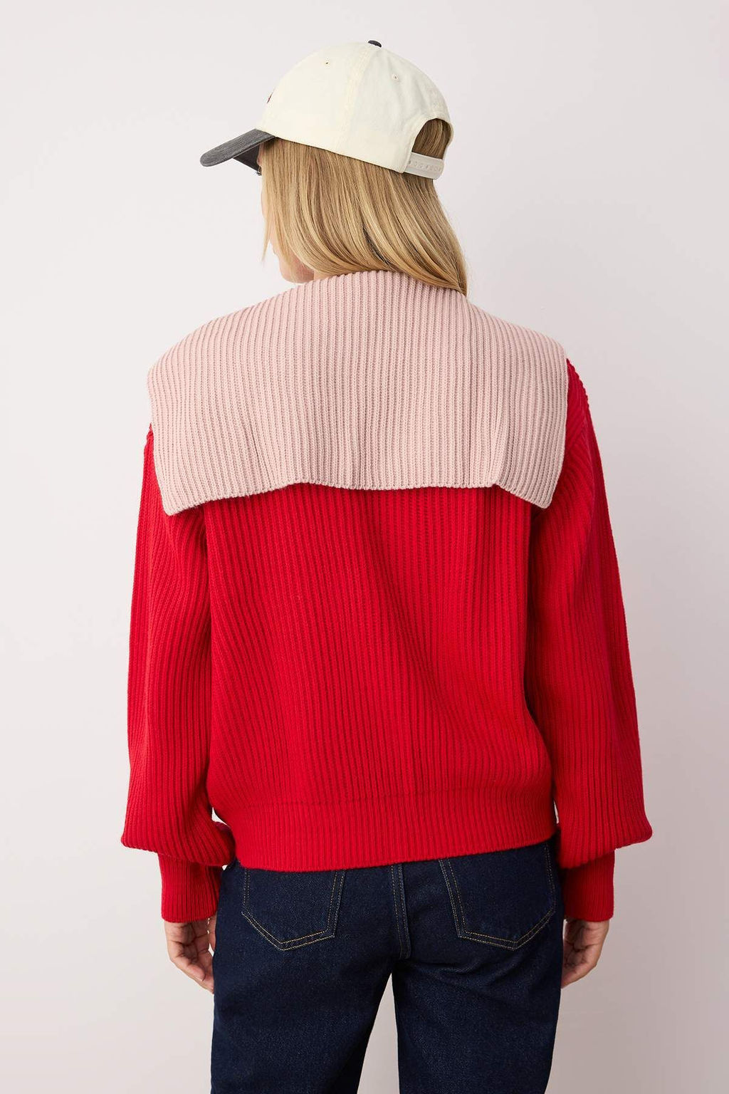 K?rm?z? Renk Bloklu Devrik Yaka Detayl? Yumusak Dokulu Triko H?rka TWOAW26HI00059 - Trendyolmilla фото 10