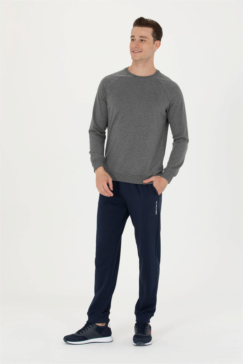 U. S. Polo Assn / Мужской базовый свитшот антрацитовый меланж - U.s. polo assn фото 13