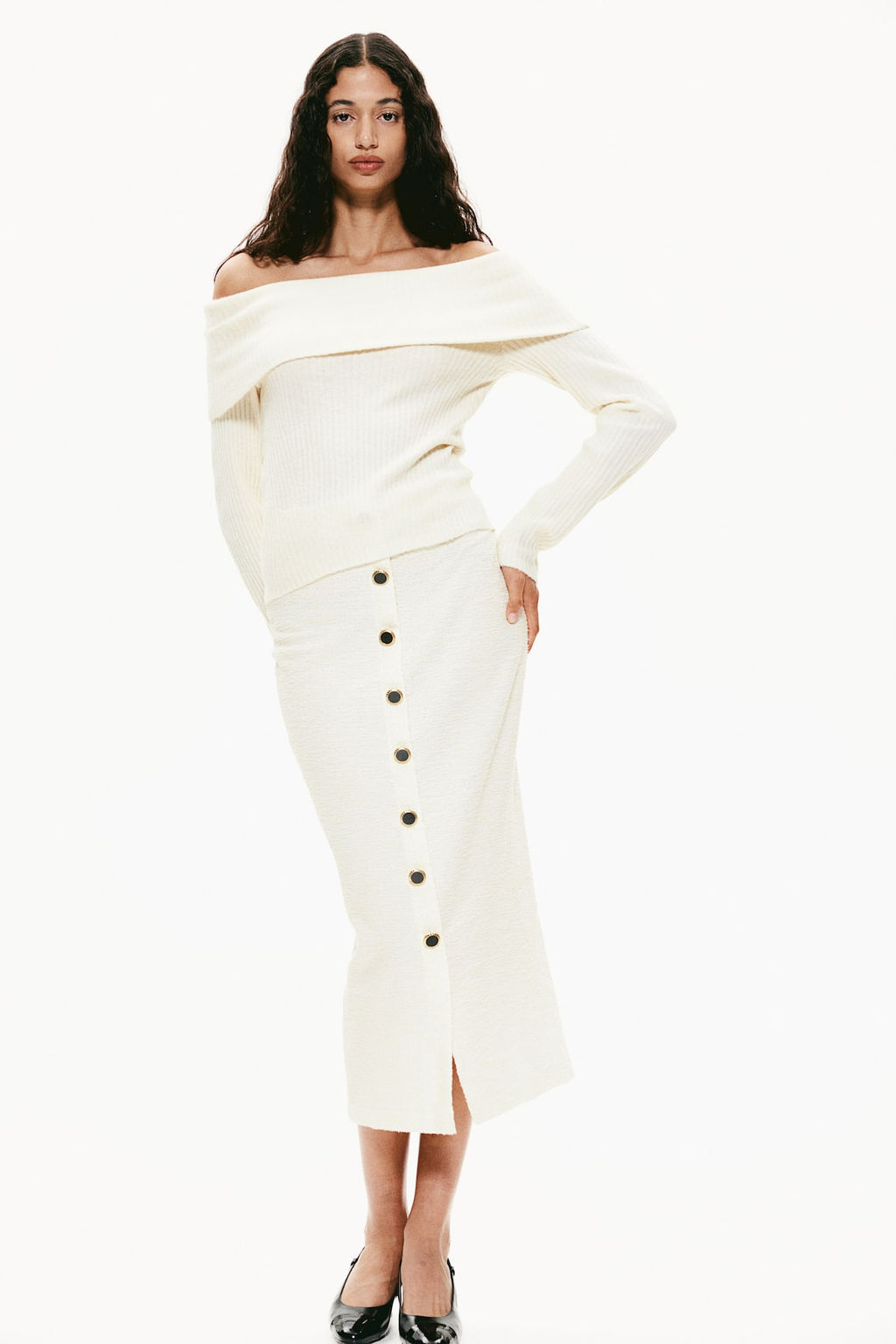 Jersey off-the-shoulder - H&m фото 2