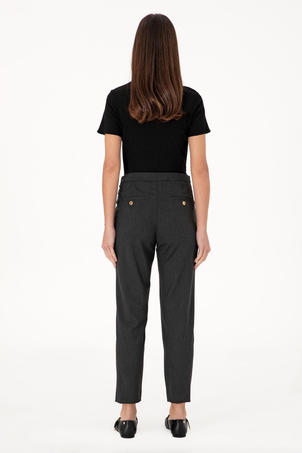 Kad_n Antrasit Carrot High Waist Fit Kanvas Pantolon Sepette S_rpriz _ndirim - U.s. polo assn фото 4