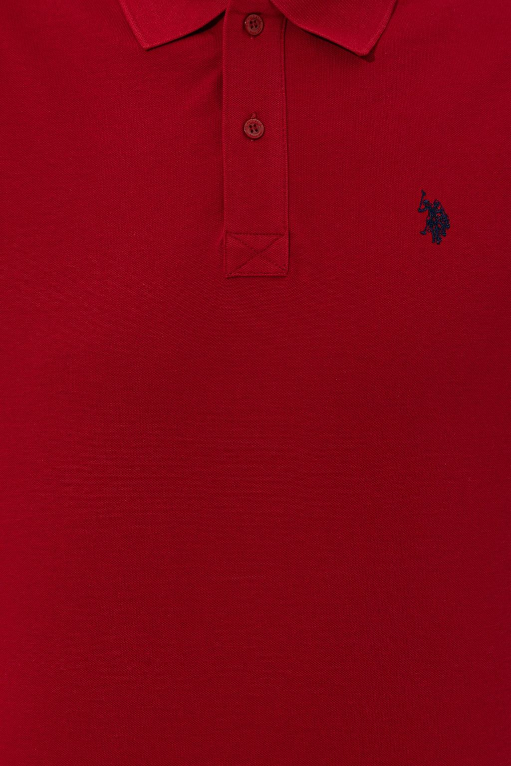 U. S. Polo Assn Мужская бордово-красная базовая футболка с воротником-поло - U.s. polo assn фото 6