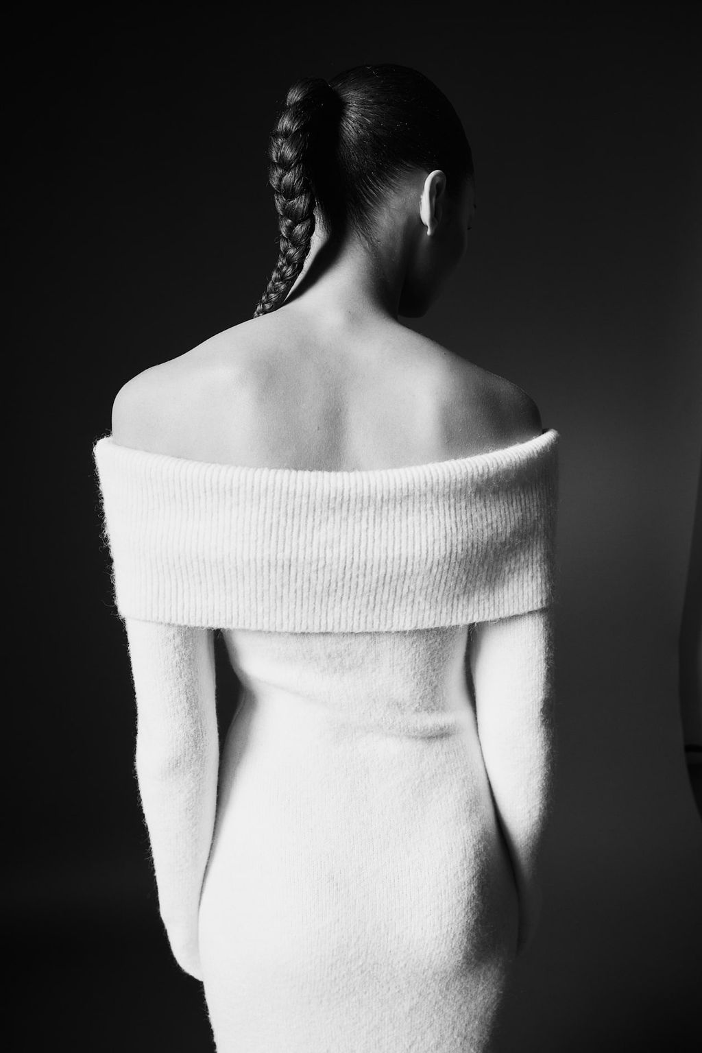 Vestido off-the-shoulder en punto fino - H&m фото 4