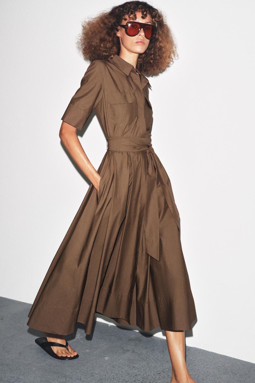 ZW COLLECTION POPLIN DRESS - Zara фото 3