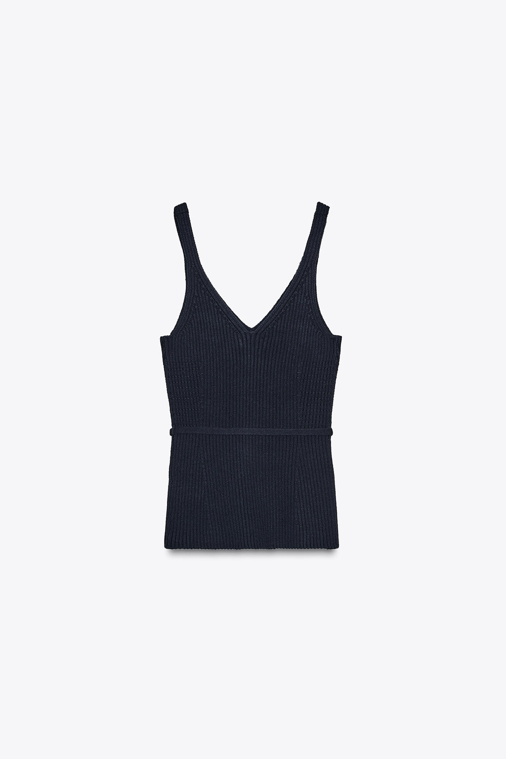 RIB KNIT TOP WITH BELT - Zara фото 6