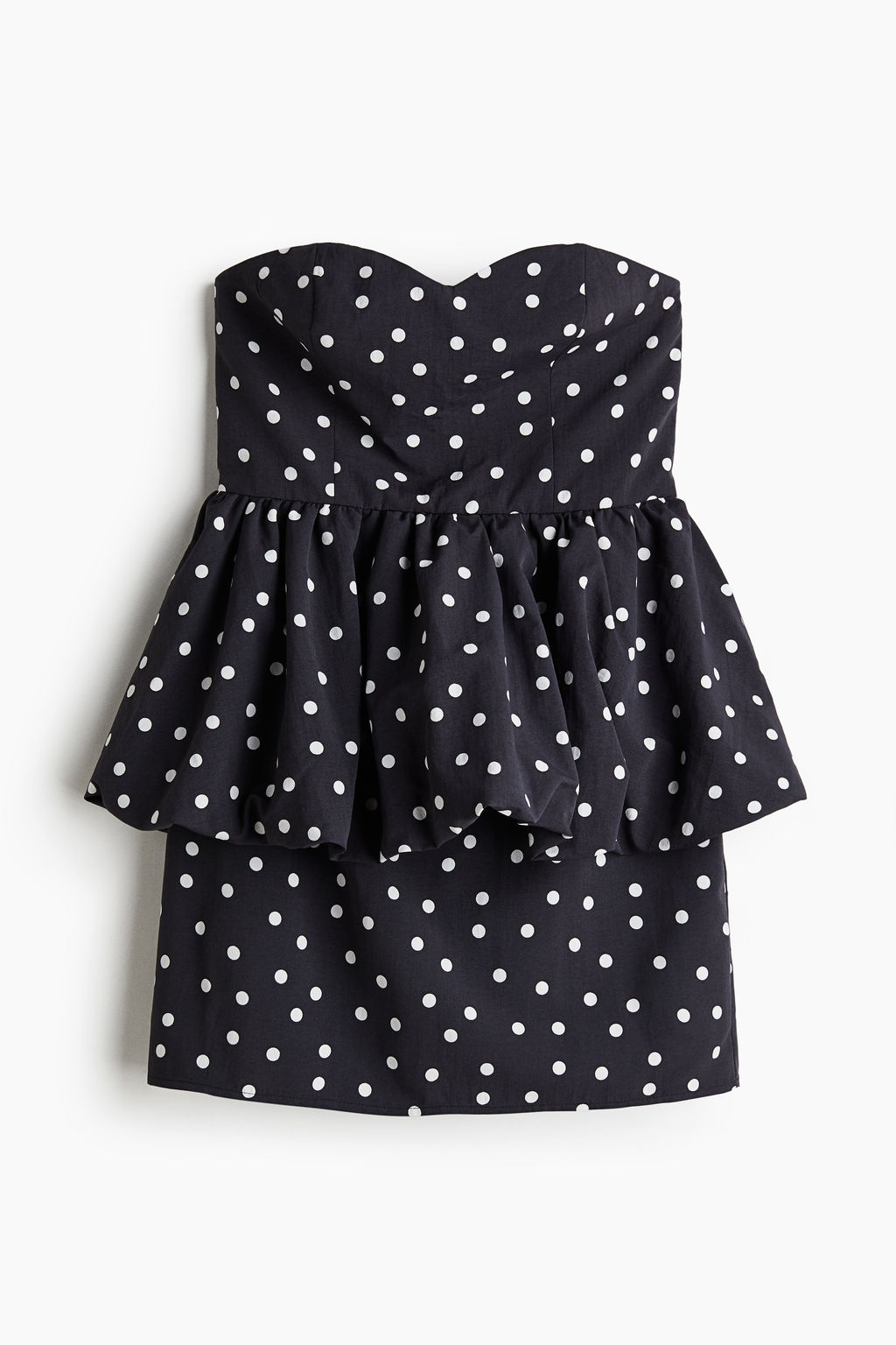 Vestido bandeau con peplum