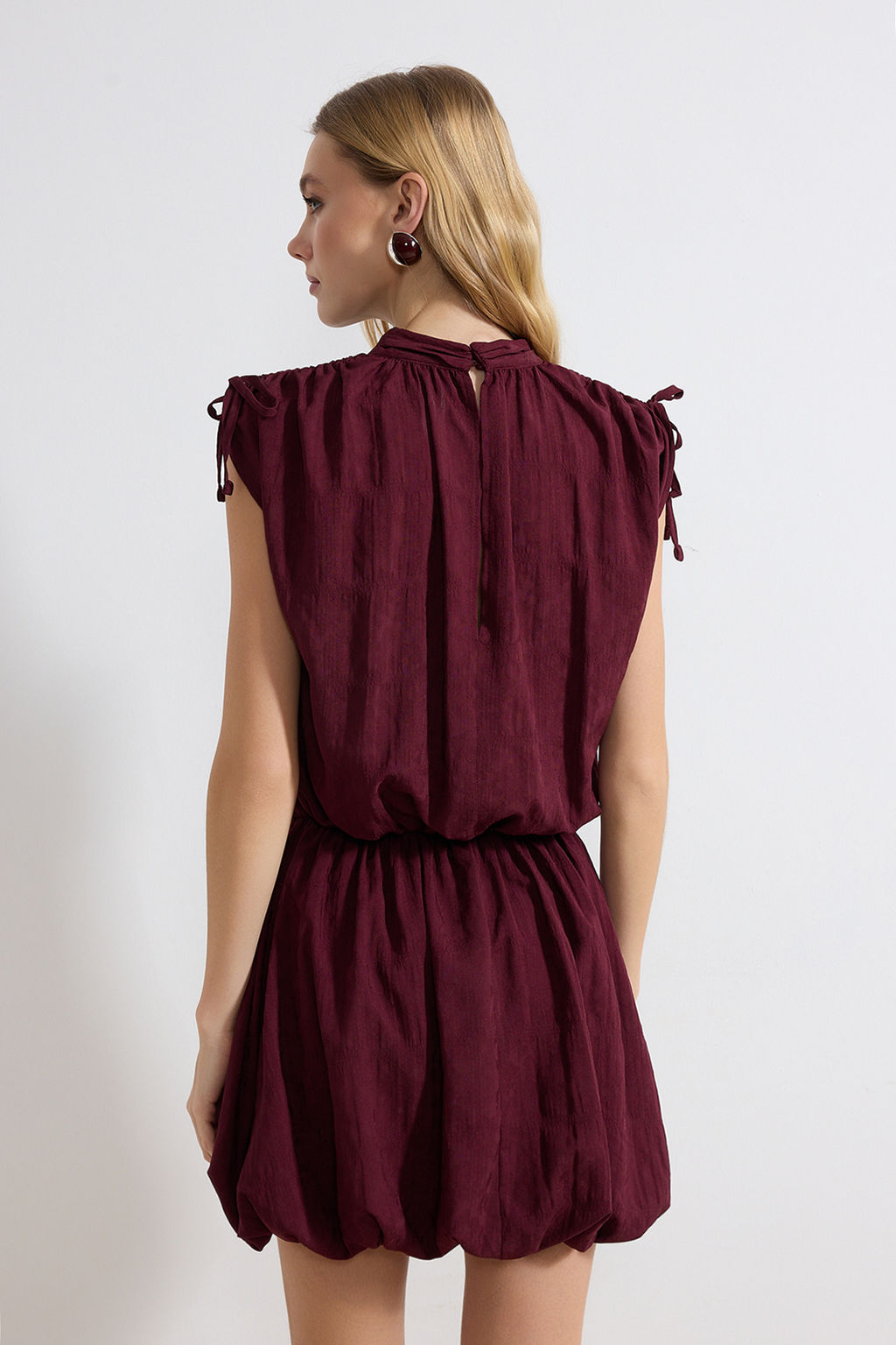 Murdum Balon Etek Detayl? K?sa / Mini Dokuma Elbise TWOSS26EL00139