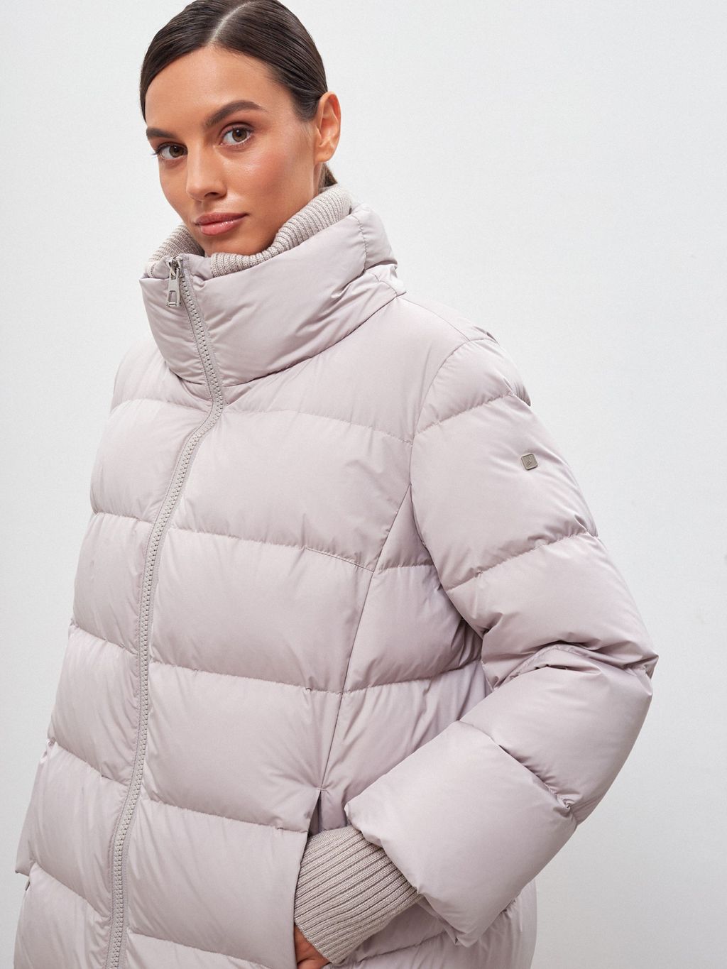 Conso/WDM 220509 - cold grey Пуховое Полупальто фото 2
