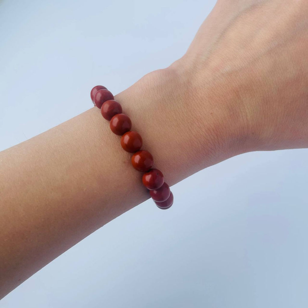 Браслет из кирпичной Яшмы 17,5 см