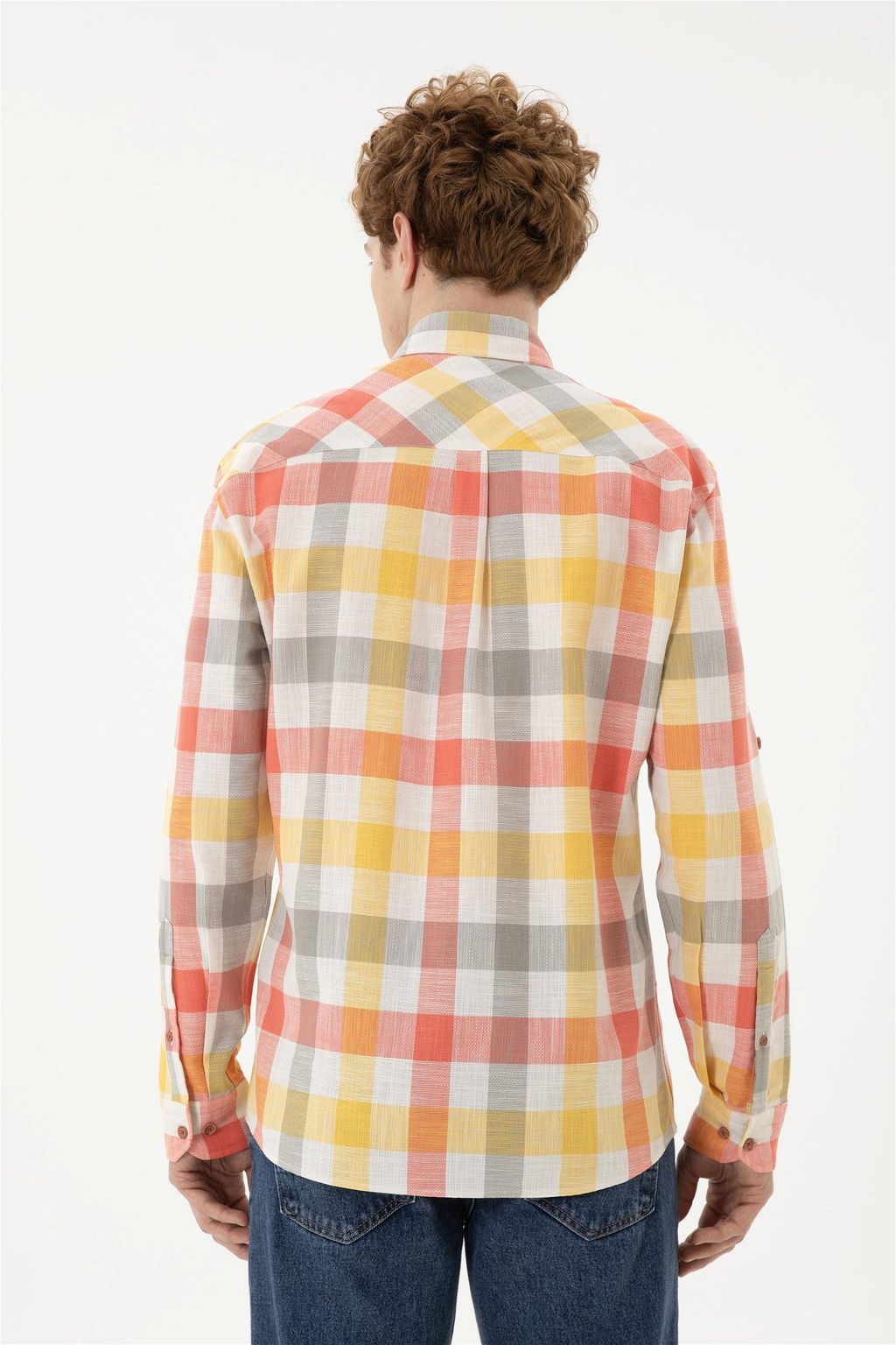 Мужская красная рубашка в клетку - U.s. polo assn фото 5