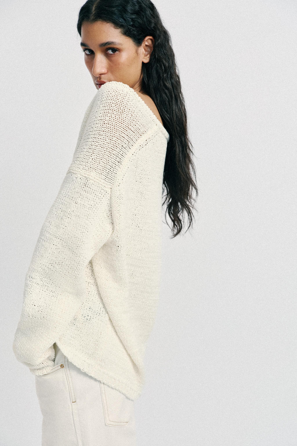 JERSEY PUNTO ESCOTE PICO / Crudo - Zara фото 4