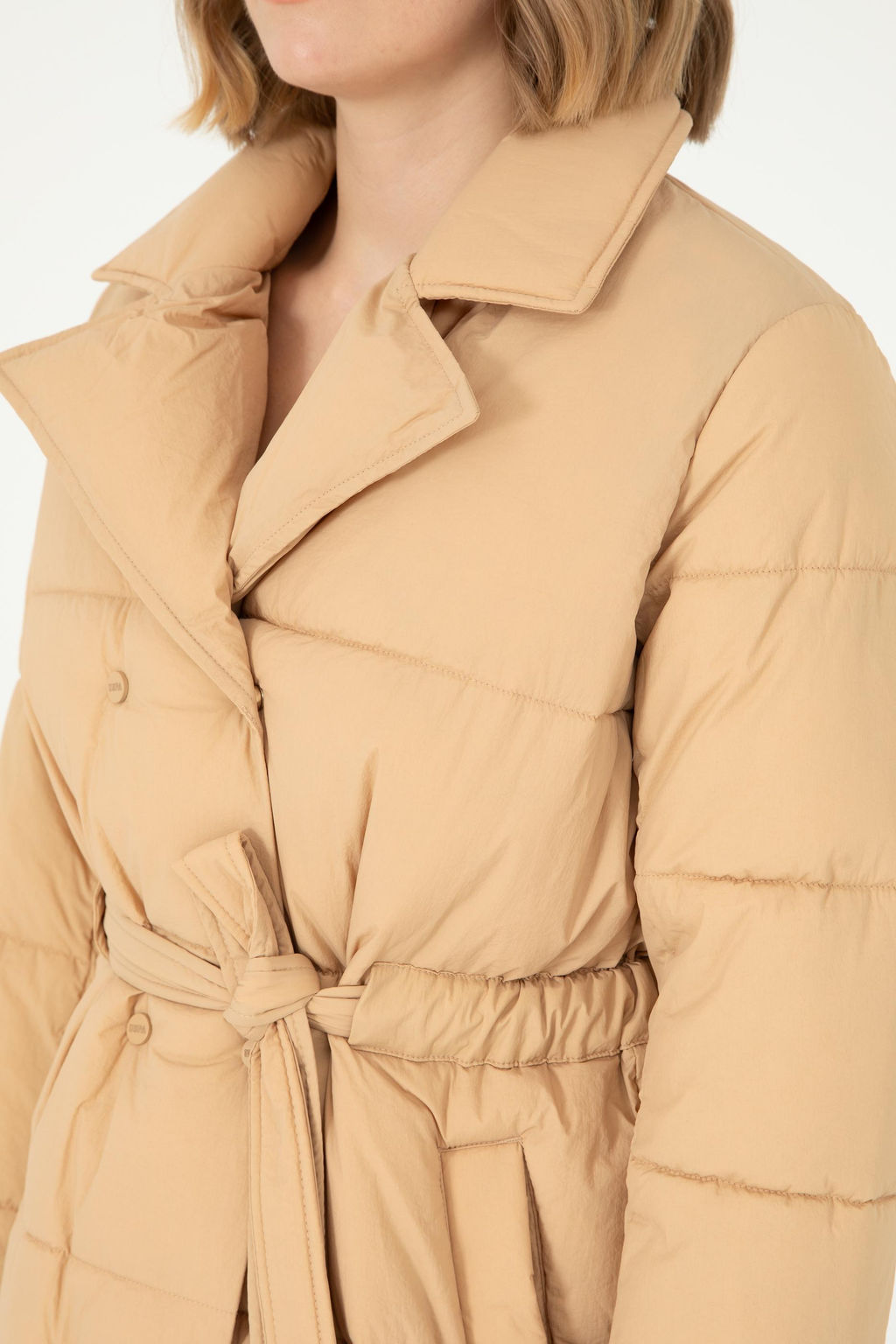 Женское пальто светло-коричневого цвета Неожиданная скидка в корзине - U.s. polo assn фото 7