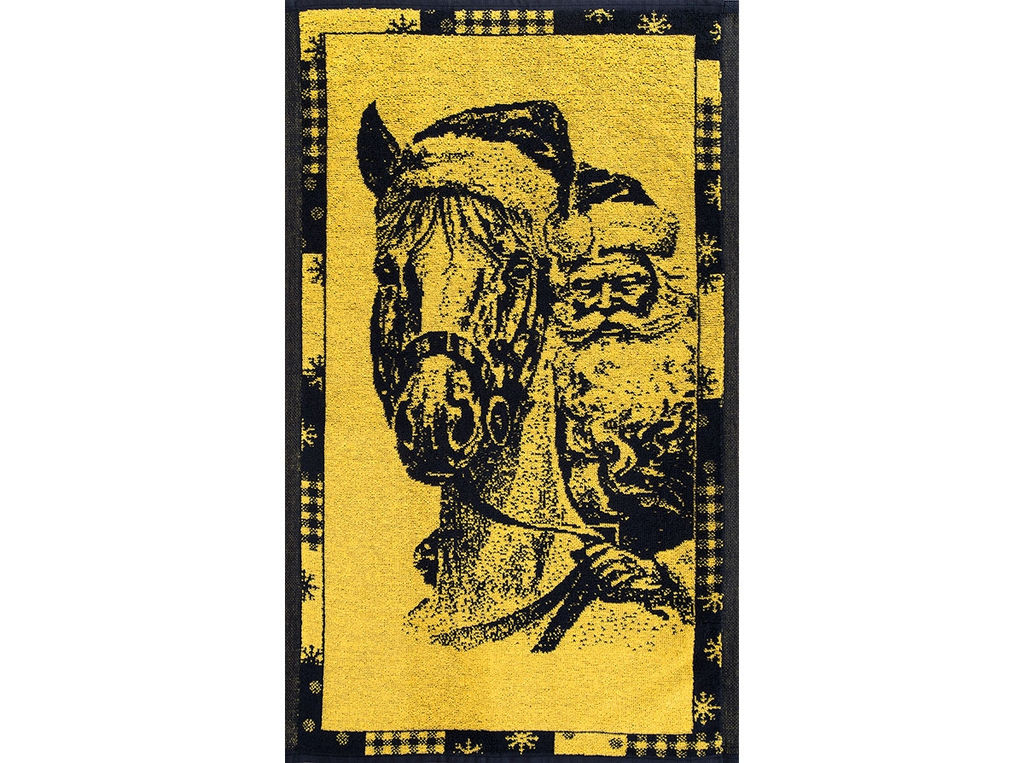 Полотенце махровое 6с104.411ж1 Мороз-наездник(т.желтый) 67х40см