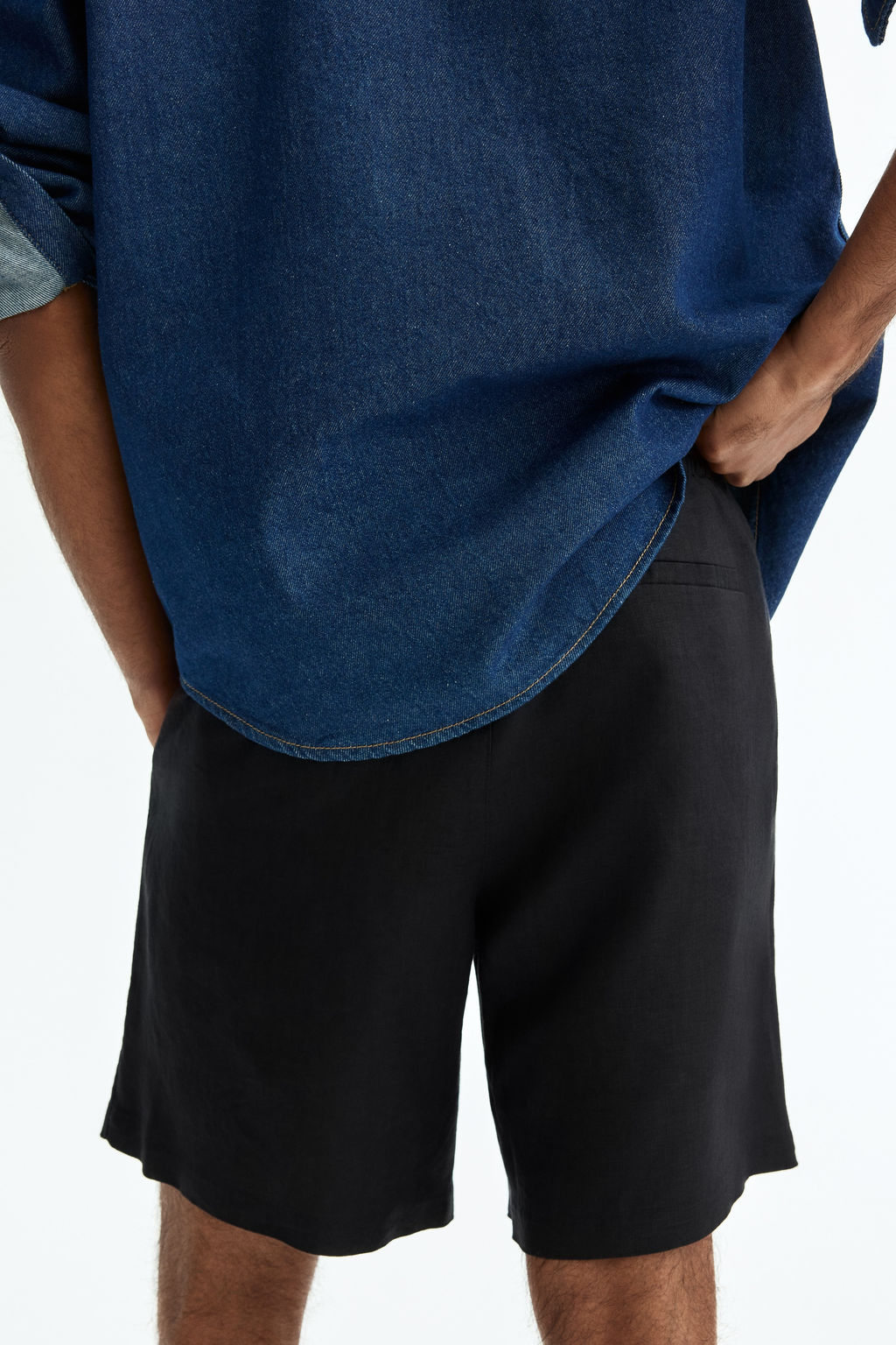 Pantal?n corto de lino Relaxed Fit - H&m фото 6