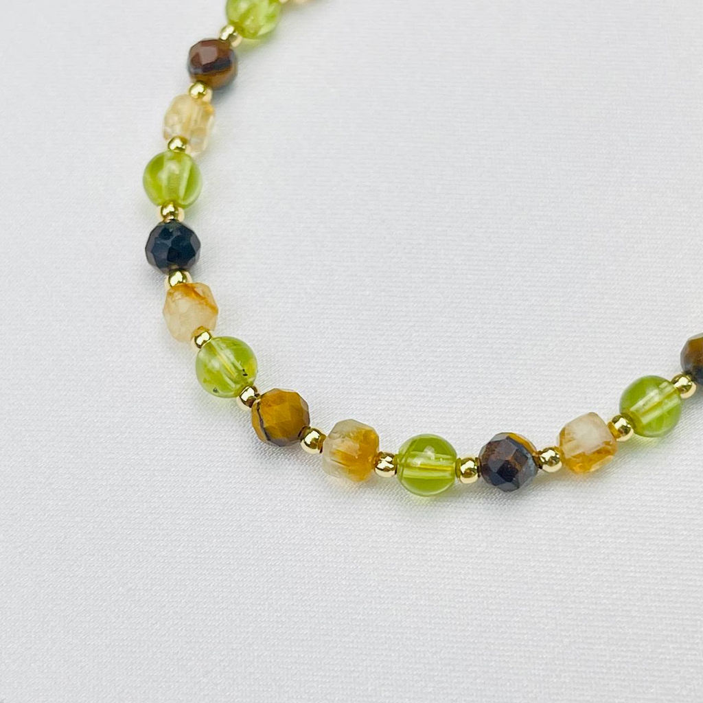 Браслет для Стрельца из Цитрина,Тигрового глаза и Хризолита - Радуга самоцветов фото 3