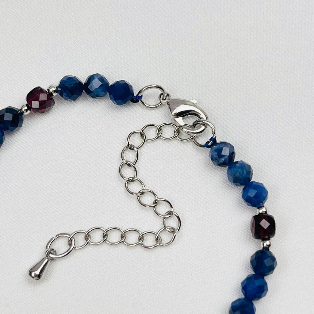 Браслет из Содалита и Граната - Радуга самоцветов фото 4