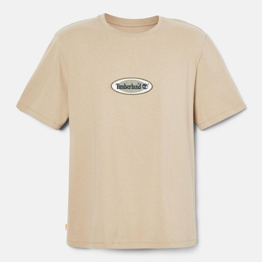 Футболка Timberland T-Shirt Oval Logo Authentic Fit бежевая  фото 5