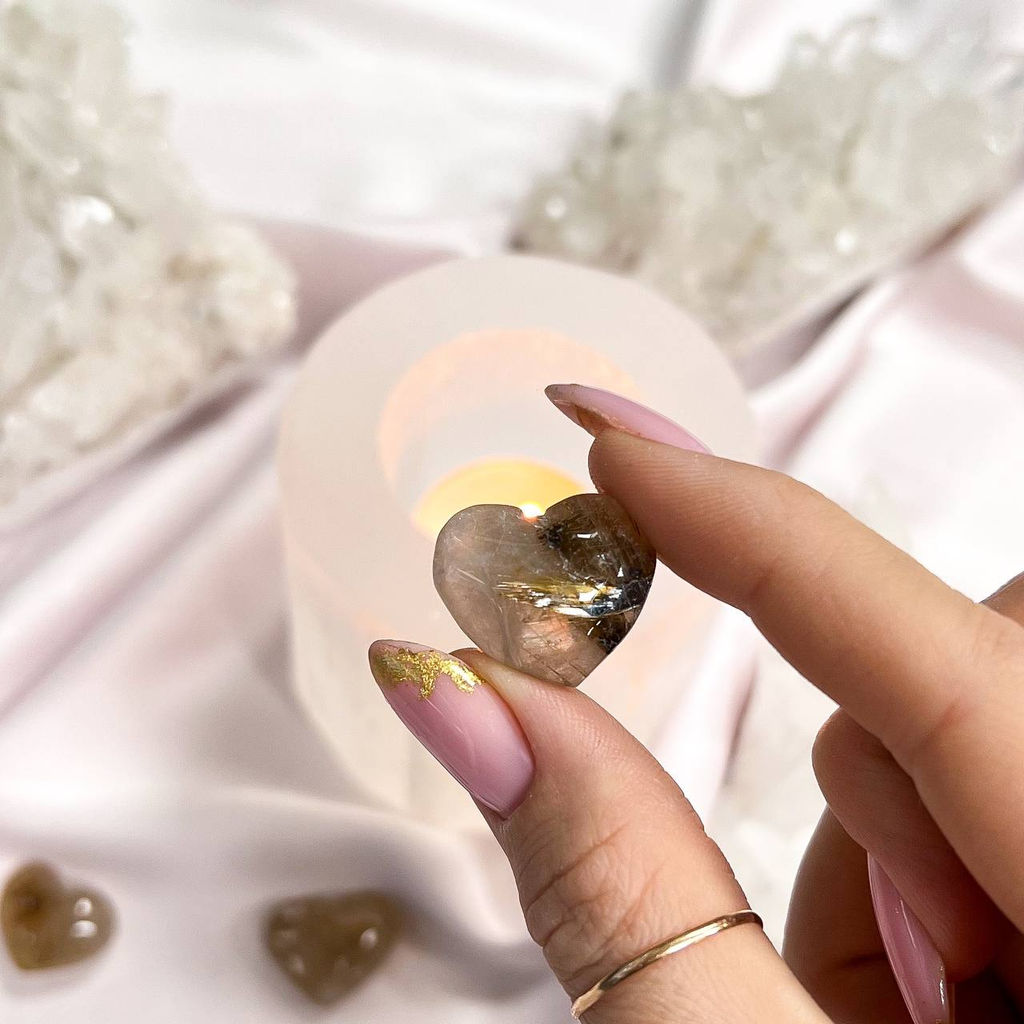 Сердце полированное из Рутилового кварца - Радуга самоцветов фото 4