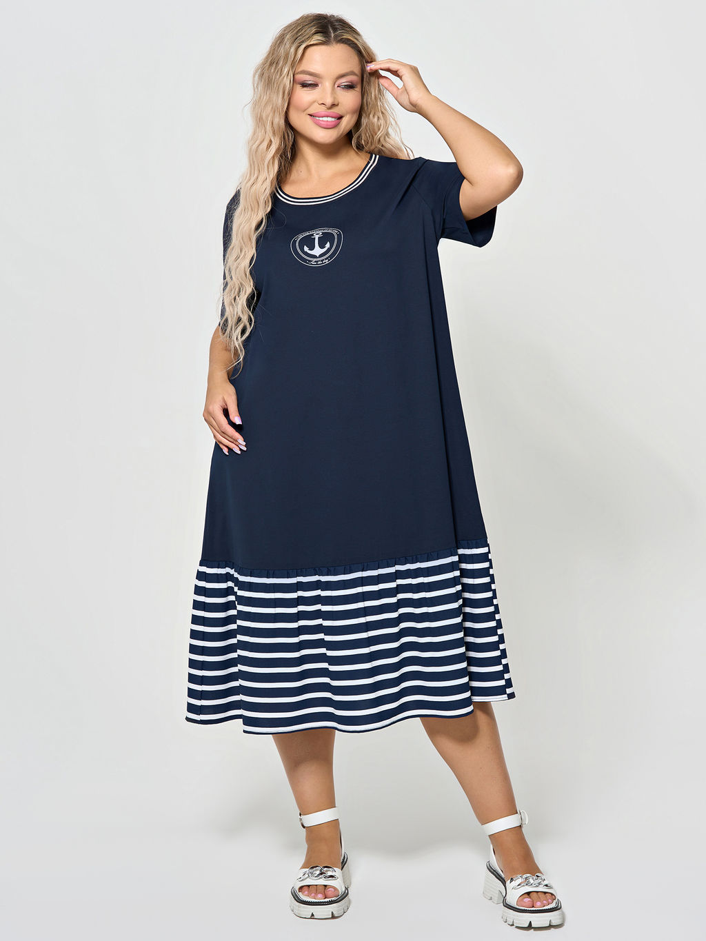Платье 0387-1с темно-синий